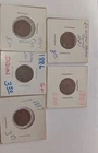 Lot Of 5 Indian Head Penny Cent 1881, 83, 84, 86, 87