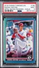2018 CHRONICLES DONRUSS OPTIC RATED ROOKIES AQUA SHOHEI OHTANI RC /299 PSA 9