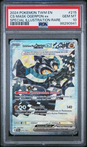 2024 POKEMON TWM EN-TWILIGHT MASQUERADE #215 CS MASK OGERPON EX SIR PSA 10