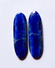 32.95 Cts Natural Lapis Lazuli Cabochon Match Pair Gemstone 34.2X11MM