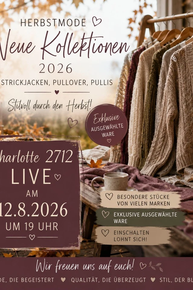 HERBST MODE - MITTWOCH AB 19 UHR - STRICK KLEIDUNG FÜR DAMEN VON 36 bis 56!