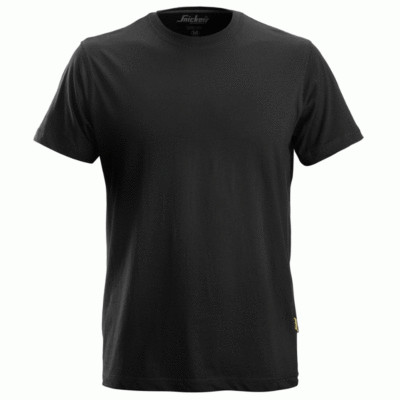 Snickers 2502 Classic Crew Neck T-Shirt, 100% gekämmte Baumwolle, schwarz