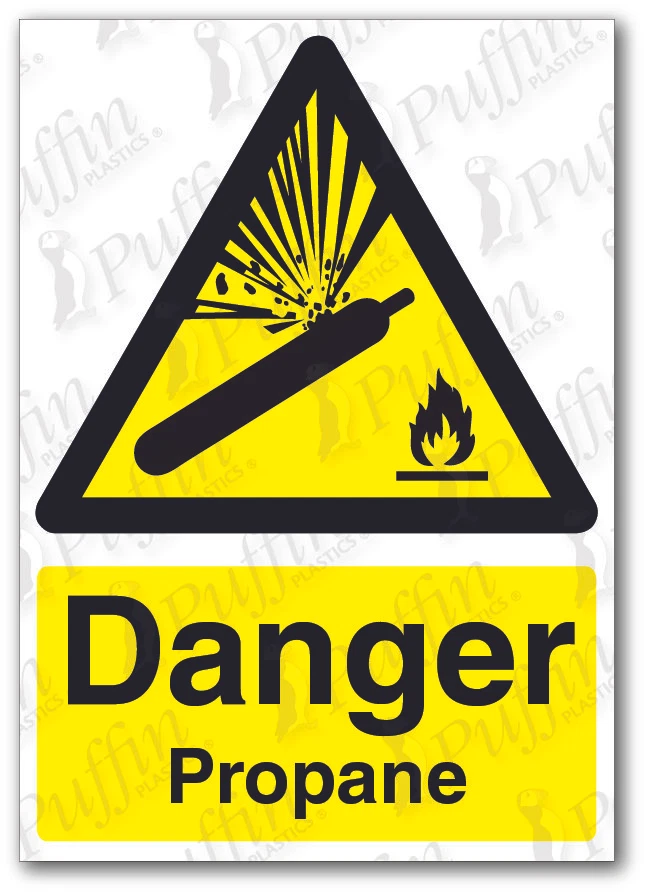 PUFFIN PLASTICS Danger Propane Sign