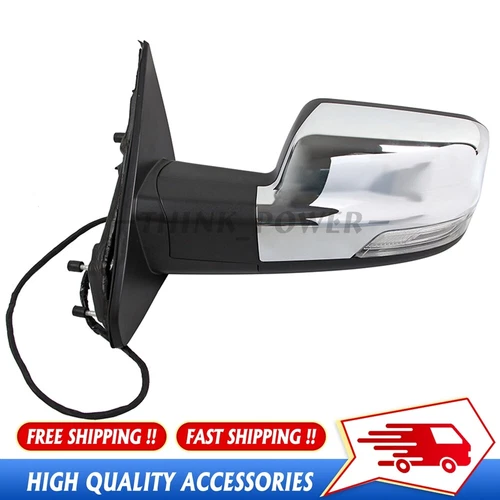 For 2019-2025 Dodge Ram 1500 Chrome Left Side Power Mirror w/ Heated BSM Signal