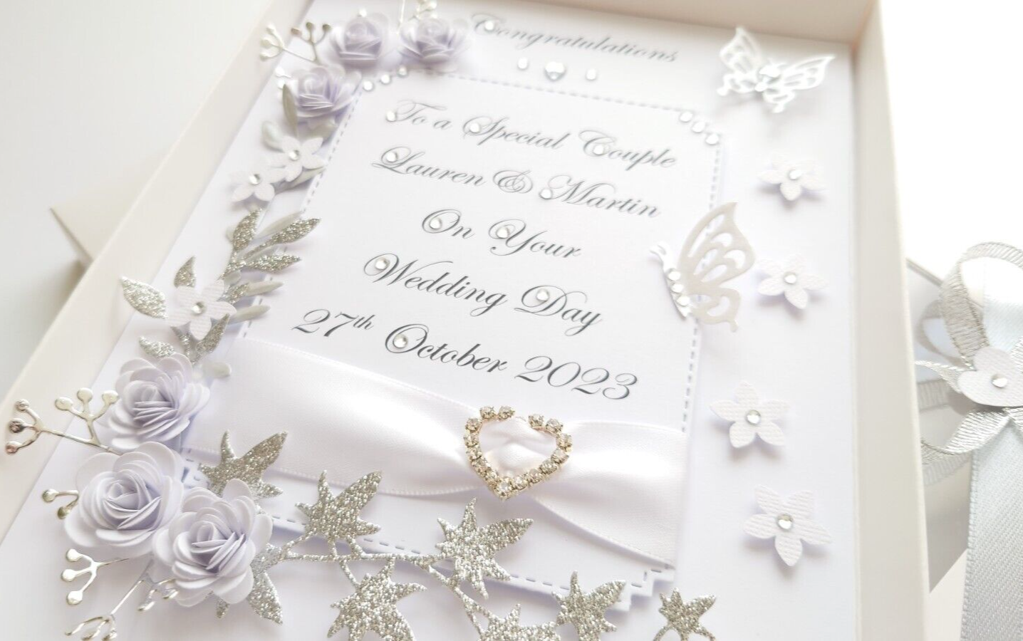 Handmade Personalised 3D Luxury Wedding Day / Anniversary Card with ...