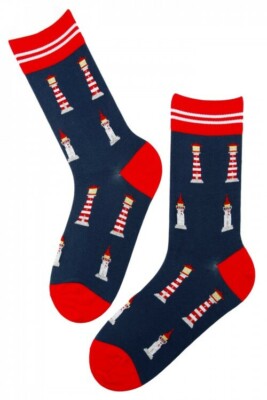 Leuchtturm-Damensocken (Paar) Leuchtturm Neuheit Geschenk - Größe: UK 3,5-6,5