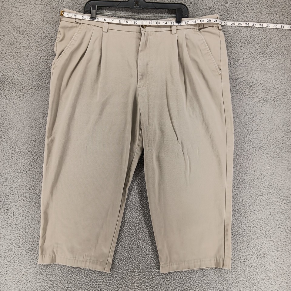Pants Mens 42X30 (24 Inseam) Khaki Pleated Front Pants eBay