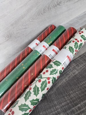 (4) Recollections 16''x24'' Textured Paper Rolls CHRISTMAS Scrapbook Crafts NEW