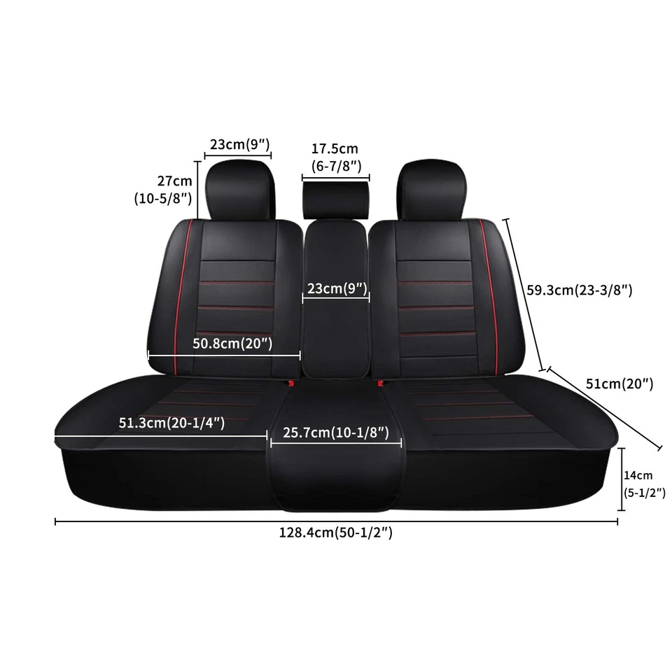 Juego completo de 5 fundas de asientos delanteras traseras de cuero para Ford C-max 2013-2018 Foto 3 de 4