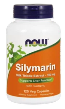 NOW Foods Silymarin Milk Thistle Extract 150mg - 120 Vegetarian Capsules 07/27EX