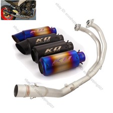For Yamaha Yzf R3 2015-2025 Mt-03 2016-25 Black Muffler Whole Exhaust Front Pipe