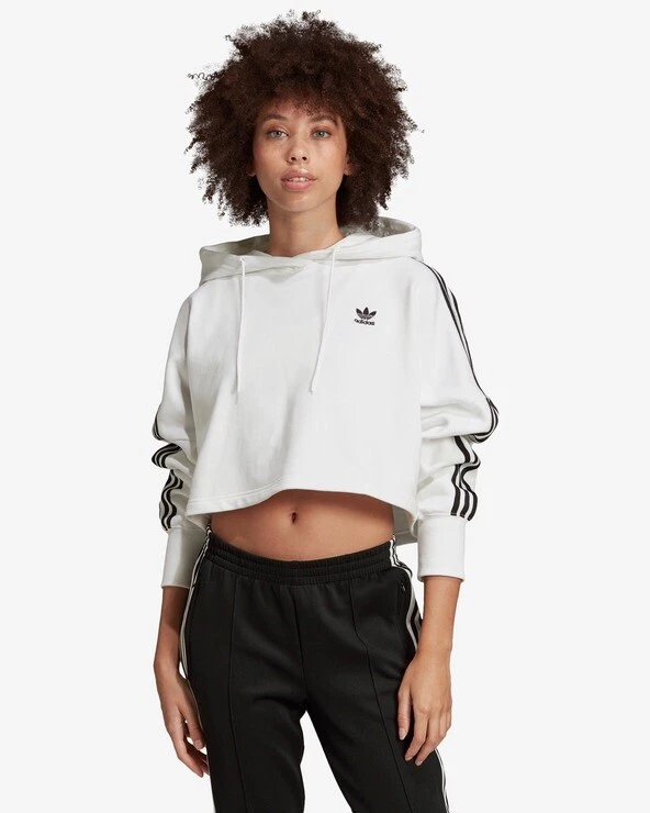 White cropped adidas clearance hoodie