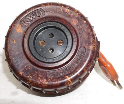 Stromfix Junior KWO Kabeltrommel Bakelit DDR 6,70m Kabel Funktionstüchtig