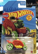 2021 Hot Wheels 108 Fast Foodie 4/5 CAR-De-ASADA Red/Green/Purple w/Green Wheel