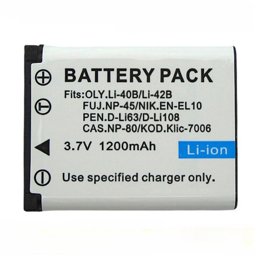 Batterie D-Li63 Remplacement Haute Capacité Pour Pentax Optio L30 L40 M30 M40 T30 V10 W30