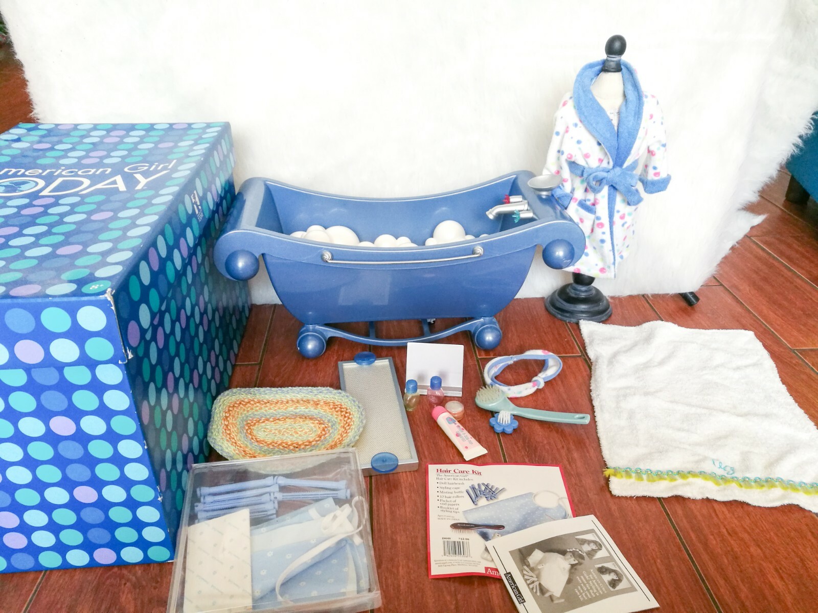 American Girl Doll Bathtub Set w/ Bubble Bath Spa Robe Set RETIRED eBay