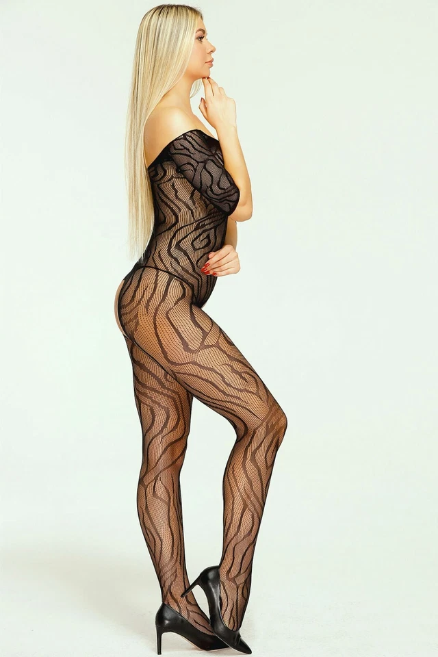 Sexy Mujeres Bodysuit Prendas para dormir íntimas Rejilla Camisón Exótica Noche Lencería Foto 4 de 4