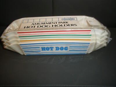 NEW Amusement Park Hot Dog Holders Itemakers Set of 4 Plastic (SU101)