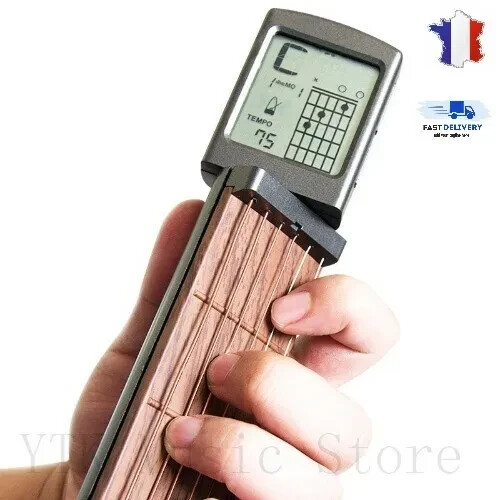 Guitare de poche portable pliable 6 cordes avec métronome rythmique