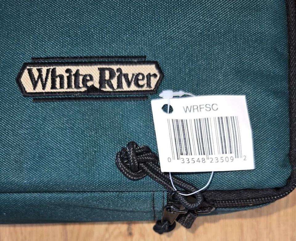 Estuche de caña/carrete/señuelo White River, verde, con cremallera, divisores de espuma, asa de transporte Foto 2 de 4