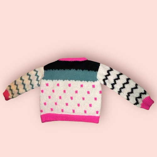 Maglione alpaca bambino cavoli e re museo maglieria rosa stravagante Cottagecore - Foto 18 di 22
