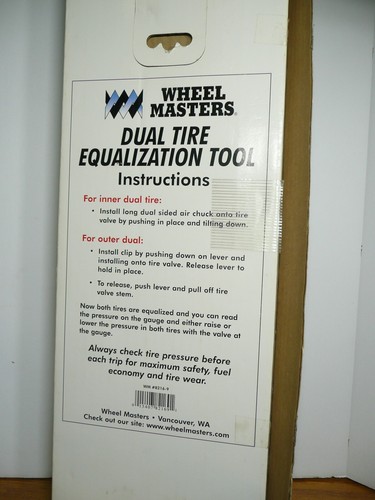Dual Tire Pressure Equalization System, 160 PSI Wheel Masters - Picture 7 of 10
