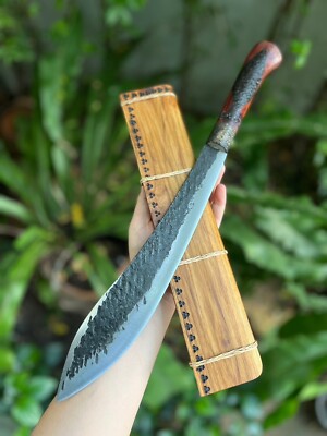 Custom Nessmuk machete camp knife 11.7” forged blade, Rosewood