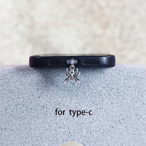 Phone Dust Plug Spider Pendant Decoration For IPhone Type-C Charging Interfac _t - Zdjęcie 6 z 10