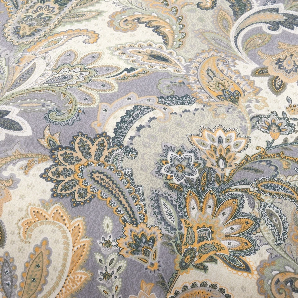 Classic Multicolor Paisley Cotton Bedding Set: 1 Duvet Cover & 2 Pillow Shams - Image 4 of 4