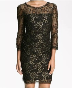 bcbg black and gold dress