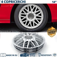 4 Copricerchi per Citroen C1 1 14'' Coppette Silver 10 Razze a Y MADE in EU