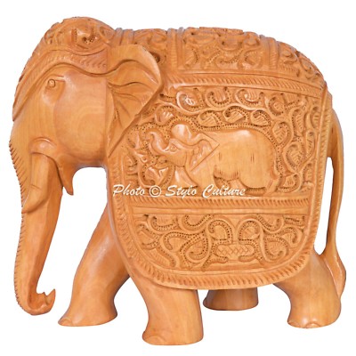 Indian Indian Elephant Carving Hand Figurine Statue Carved Elephant Sculpture 