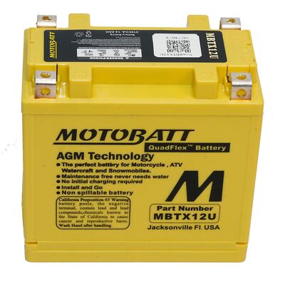 Motobatt MBTX12U AGM Motorcycle Battery for Kawasaki ZX-12R