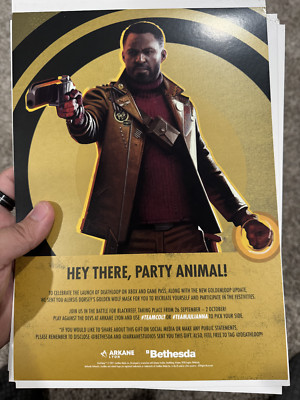 RARE Deathloop GOLDEN Wolf Mask Influencer Package from Arkane and Bethesda