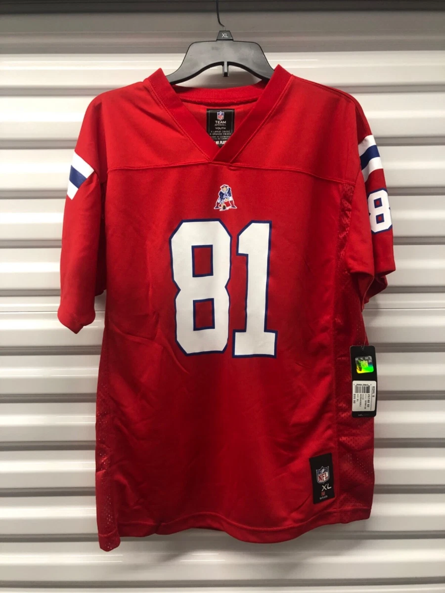 Aaron Hernandez New England Patriots Red NFL Football Jersey - Youth Large