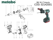 Ricambi originali per avvitatore METABO SB 18 LT Impuls codice - 02142001 motore