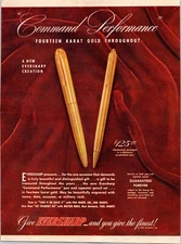 VINTAGE 1944 EVERSHARP 14K GOLD PEN PRINT AD
