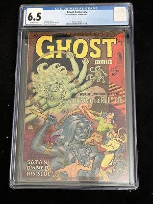 Ghost Comics 5 CGC 6.5 RARE Whitman Skull & Hex C. 1952 Fiction House 4333271004