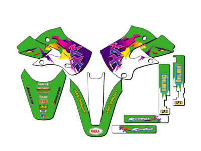 2000-2025 KX 65 THROWBACK Green Senge Graphics Kit Compatible with Kawasaki