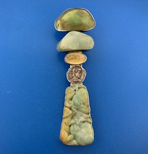 Vintage Rebecca Collins Sterling Silver 925 Roman Glass Coin Statement Brooch