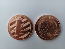 1 Kupfermünze 1 Oz-Unze  -Litecoin-MEDAILLE-Neu, Geschenk,