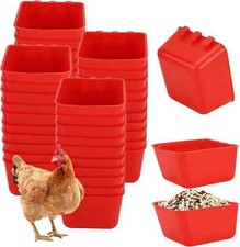 8 16 Large Poultry Chicken Coop Feeder Water Cup Bird Cage Cups W/Hook Pigeon
