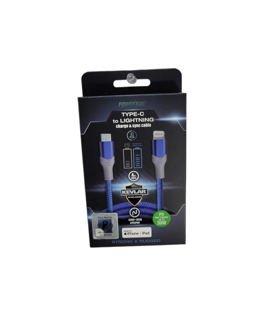 Powerxcel Type C to Lightning charge/sync 4Ft cable Fast Charging