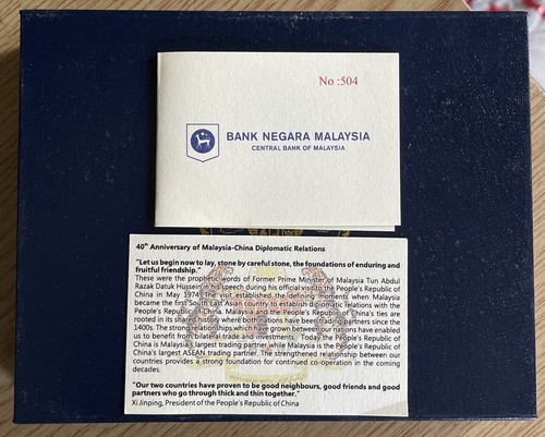 M’sia China 40th Dip Set Of 2 Proof Mint With Box & COA 504 2014 Mintage: 750 - Picture 2 of 3