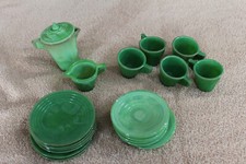 Akro Agate Play Dishes Slag Glass Vintage Child's Tea Set 20 Pieces