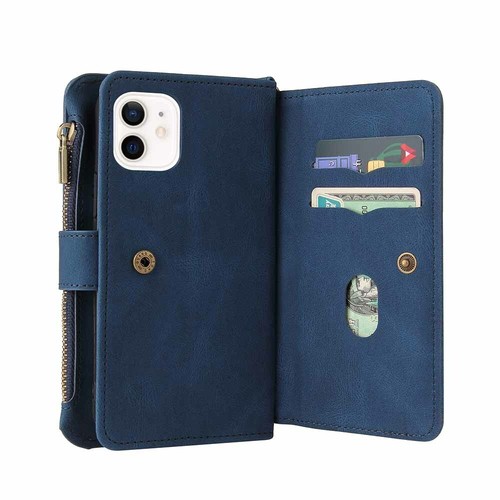 For iPhone 15 14 13 12 11 XR SE 7 8 Zipper Wallet Card Holder Leather Case Cover - Picture 29 of 53