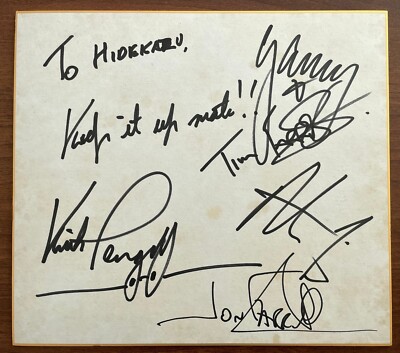 NO Michael Hutchence! Original INXS hand SIGNED Japan shiki board
