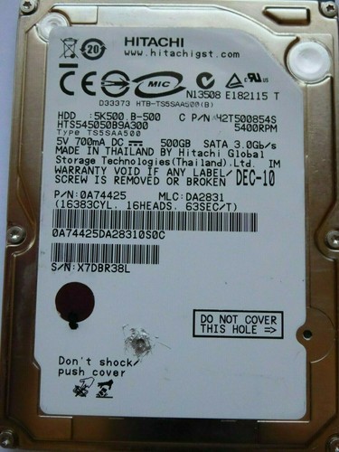 PCB for Hitachi HTS545050B9A300 / 0A74425 / DA2831 / DEC-10 / 220 0A90161 01