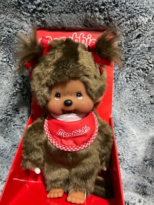 MONCHHICHI Mascot Classic Brown Girl (tan skin)with Red Bib