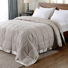 downluxe King Size Blanket, Lightweight Down Alternative Blanket with Satin Trim
